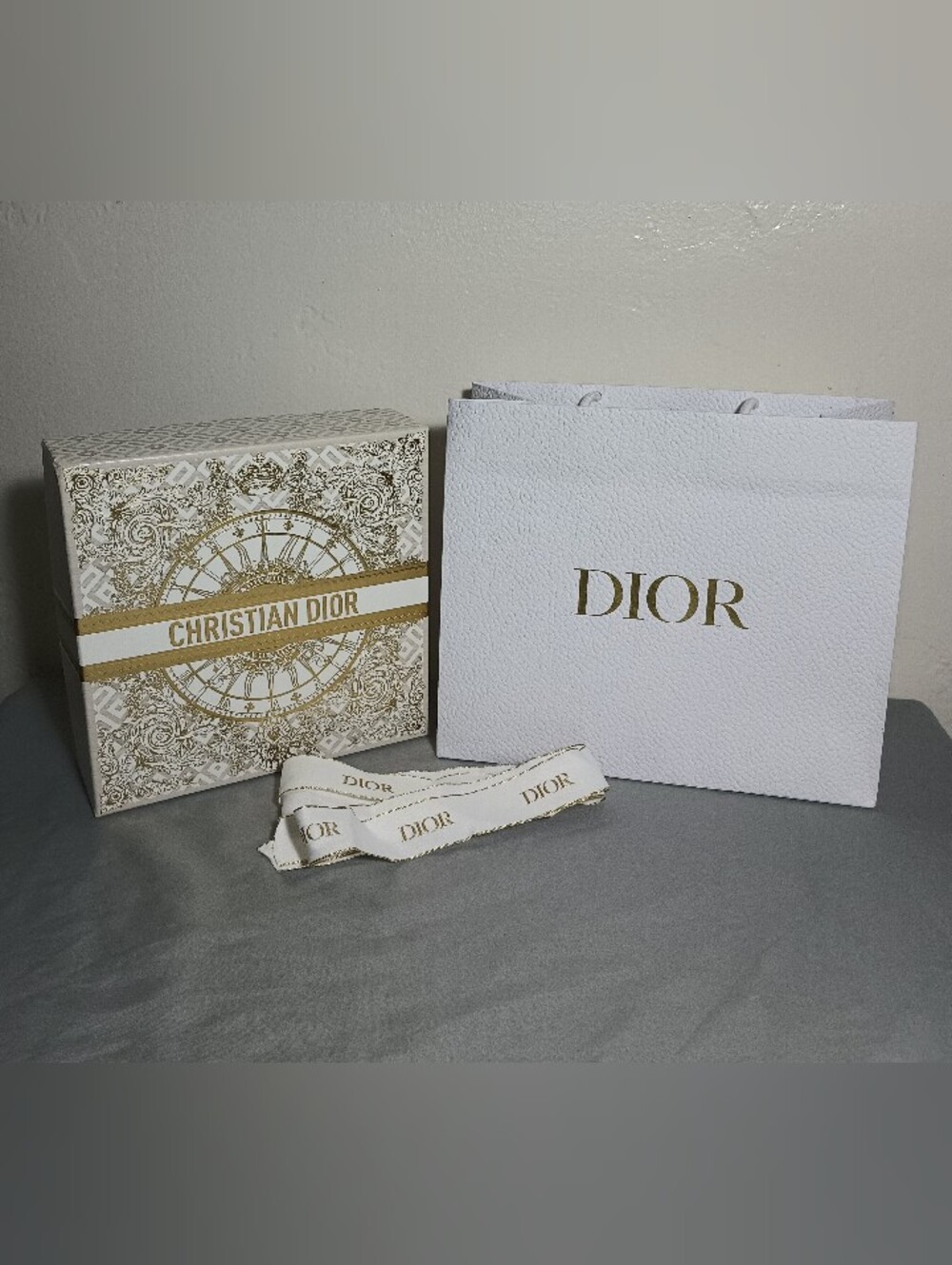 Christian Dior Empty Holiday 2024 Gift Box and Matching Shopping Bag Set